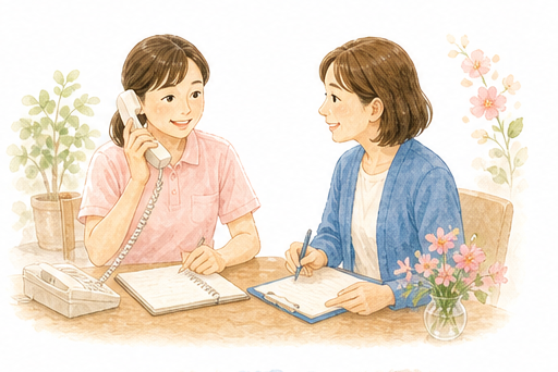 関係機関との連携の水彩イラスト