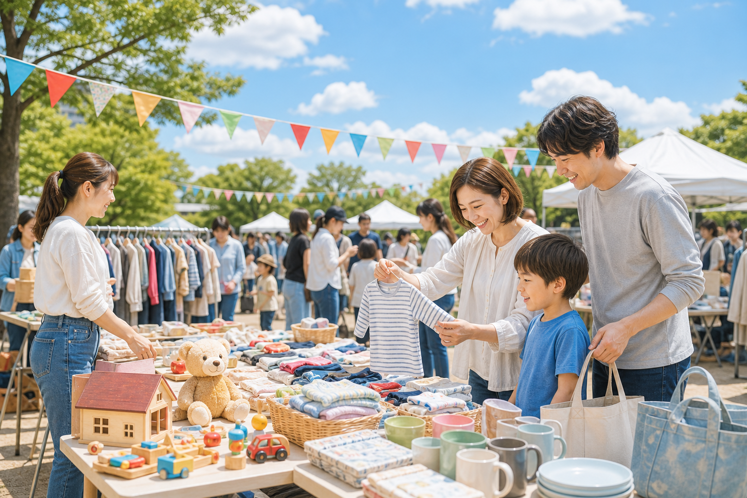 地域で物々交換をしているイベントの様子